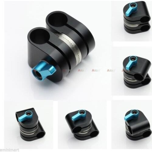 15mm Rod Clamp DSLR Rig 360 Degree Swivel Extension Arm Rail Block fr 15mm Rod System Follow Focus Movie Camera Matte Box EVF