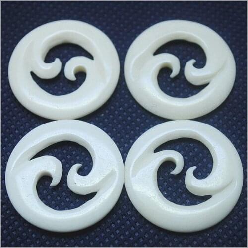 2pcs natural bone beads accessories carving beads items diy beads 30mm white colors jewelry findings