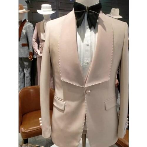 2021 High end atmosphere pearl button wedding suit for men fashion slim fit 3-piece formal bridegrooms best man business jacket