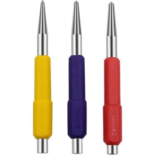 3PCS Non-Slip Center Pin Punch Set High-carbon Steel Center Punch For Alloy Steel Metal Wood Drilling Tool