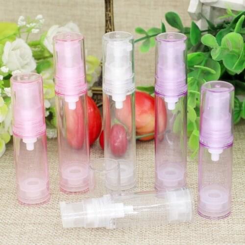 DHL Free 150pcs/lot 5ml,10ml,15ml Lotion Cream Bottling Cosmetic Package Empty Airless Pump Dispenser Bottle For Travel