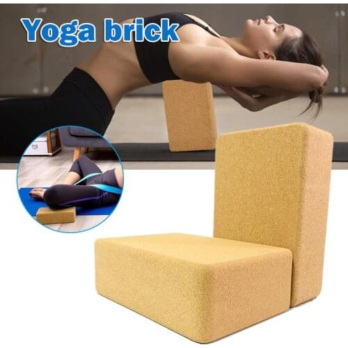 Yoga Blocks High Density Pure Cork Foam Brick Improve Strength Aid Balance Flexibility for Home SM