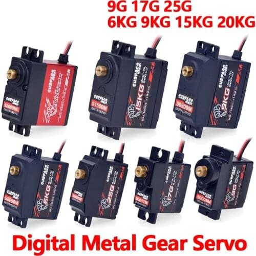SURPASS Hobby Digital Servo 9G 17G 25G 6KG 9KG 15KG 20kg Metal Gear Servo for 1/8 1/10 RC Car Boat Duct Plane Airplane Robot