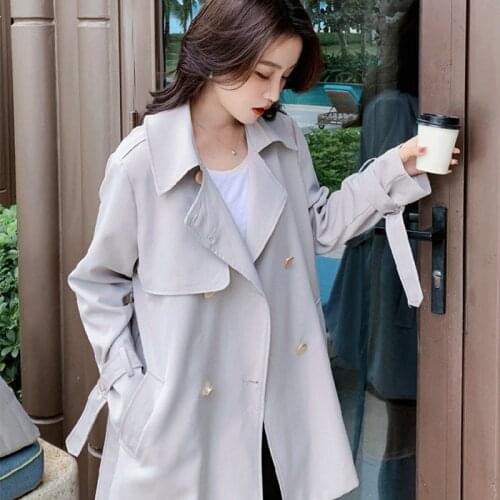 LOKEDIKE Women's Short Trench Coats