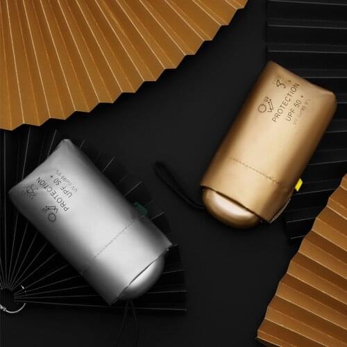 Mini Pocket Anti UV Umbrella Rain Women Ultralight Five Folding Clear Umbrella Black Coating Sunscreen Sun Umbrellas Parasol