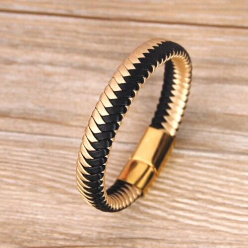 Trendy Multilaye Weave colorfu'l Leather Bracelet Men Women Cuff Magnet Bracelets & Bangles Fashion Jewelry