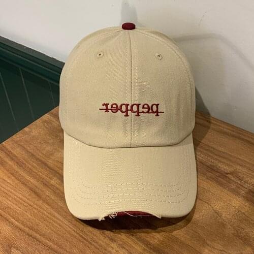 Spring and Autumn New Ladies Baseball Cap Frayed Embroidery Fashion All-match Sun Hat Outdoor Street Korean Mens Caps