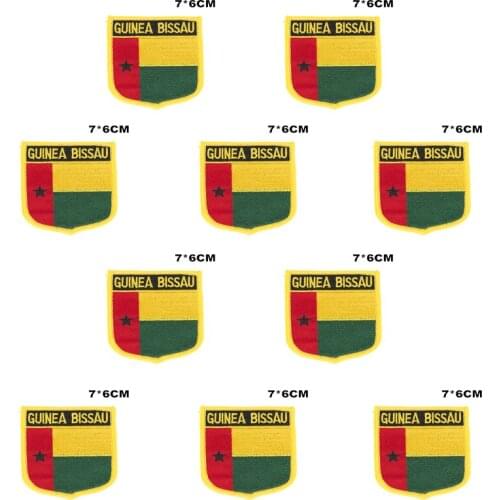 Guinea-Bissau Flag Embroidery Patches Iron on Saw on Transfer patches Sewing Applications for Clothes in Home&Garden