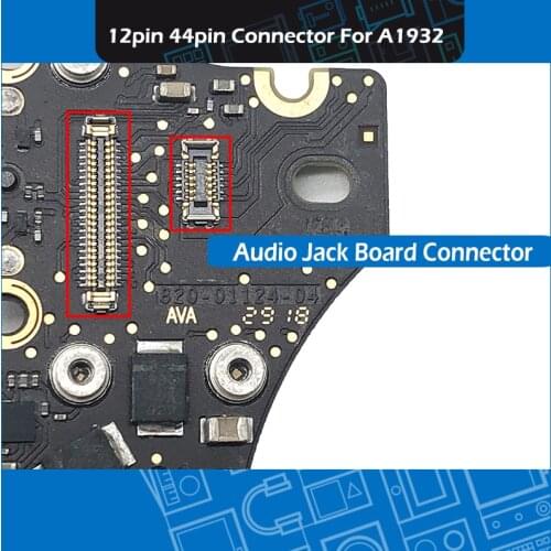 New 12pin 44pin A1932 Audio Jack Board Connectors For Macbook Air 13" A1932 Headphone Jack Board Repair 2018 2019 EMC 3184