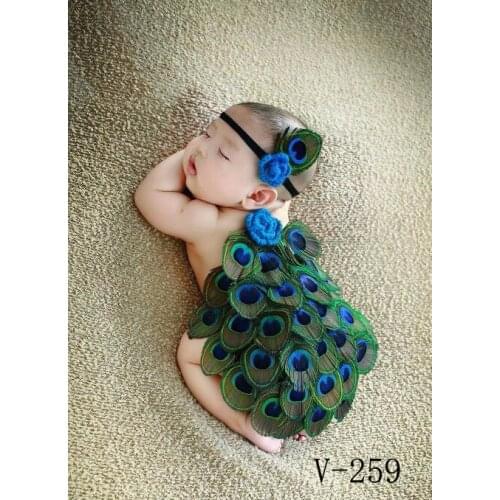 New Soft New newborn Baby Costume Photography Prop Peacock Cosplay dress Infant Girl and Boy Knit Crochet