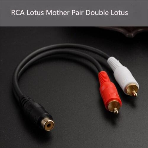 Gold-plated RCA one-two lotus line one mother two male speaker amplifier audio video conversion cable