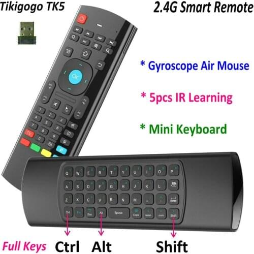 TK5 Gyroscope Air Mouse Mini keyboard 5 IR Learning for Android Smart TV Box Computer PC Remote Control