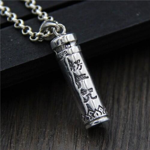 Silverware Wholesale S925 Sterling Silver Stingy Curse Ka Box Pendant Male Female Models Retro Thai Silver Jewelry Pendant