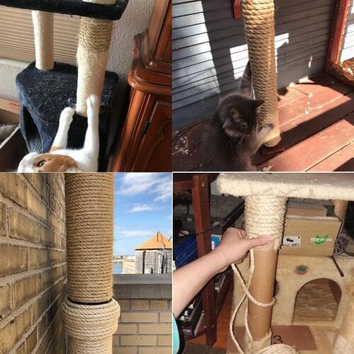 Sisal Rope Cat Tree DIY Scratching Post Toy Cat Climbing Frame Replacement Rope Desk Legs Binding Rope for Cat Sharpen Claw