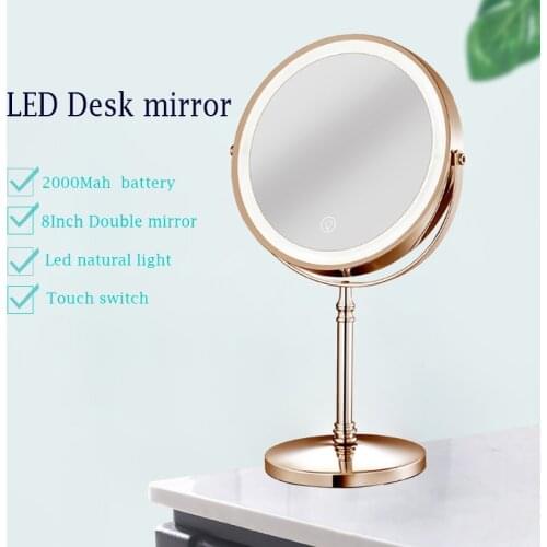 Lighted Makeup Mirror 10x Magnification 8 Inch Double Sidedechargeable Vanity Mirror Cosmetic Mirror with Touch Control mirror