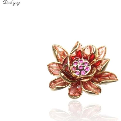 Vintage Flower Brooch For Womens Blue Red Pin Jewelry Party Office Clothes Scarf Buckle Garment Accessories Brooches Gift