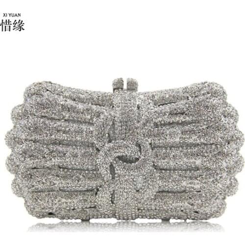 Women colorful Evening bags gold/silver Clutches Bags Wedding Cocktail Crystal Clutch purse lady Rhinestone wallet handbags gift