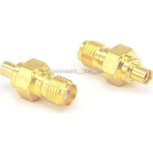 2 Pieces SMA Female to MMCX Female Goldplated Straight Connector Adapter