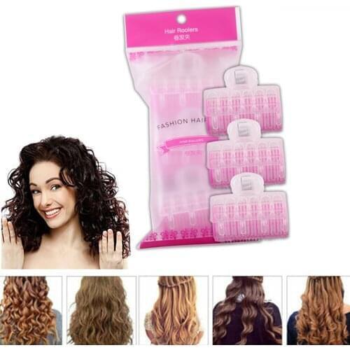 3 pcs/set Hair Roll Hair Curler Bangs Plastic Self-adhesive Hair Curling Clip Hairdressing Styling Tool No Heat Loop