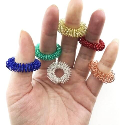 5pcs Finger Massager Ring Acupressure Figure Massager Relax Finger Hand Care Tool