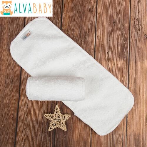 Alvababy 3 layers Microfiber Inserts with One Snap 80% Polyester and 20% Polyamide Absorbent (10 pieces/lot)