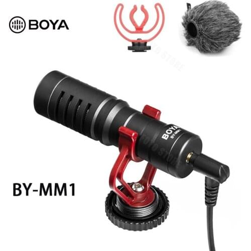 BOYA MM1 BY-MM1 Professional Microphone Video Vlog Mic for Gimbal Teleprompter DSLR Camera Smartphone Recording