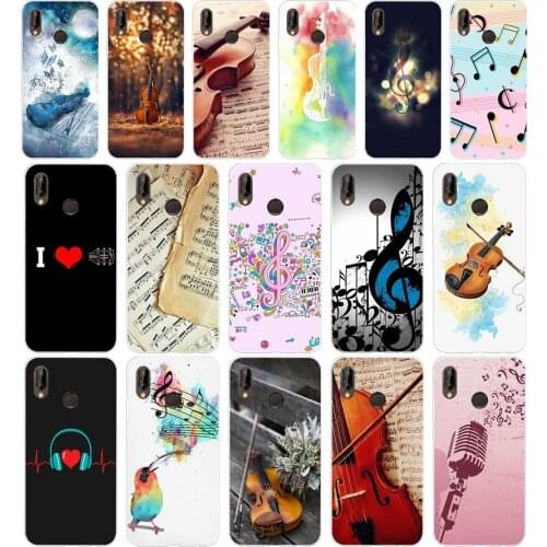 374FG Musical Notes Violin Classical Music Soft Silicone Tpu Cover Case for huawei Mate P20 P30 Llte Pro Y6 Y7 2019