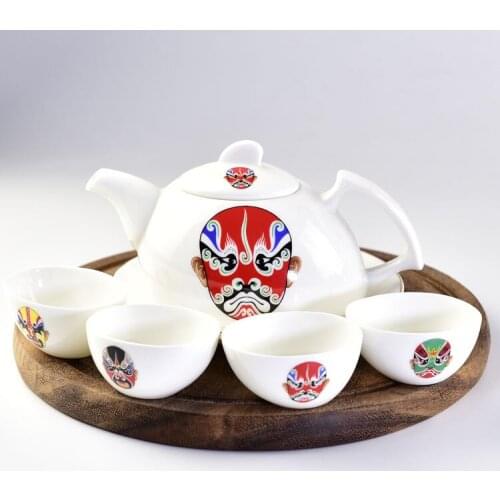 Four cups and one pot Bone China Kungfu travel tea set ceramic tea set does not contain tea trays four cups and one pot