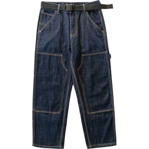 Trendy Straight Jeans Men and Women Casual Denim Pants Loose Baggy Trousers Japan Style Streetwear Hiphop Haream Jeans Clothing