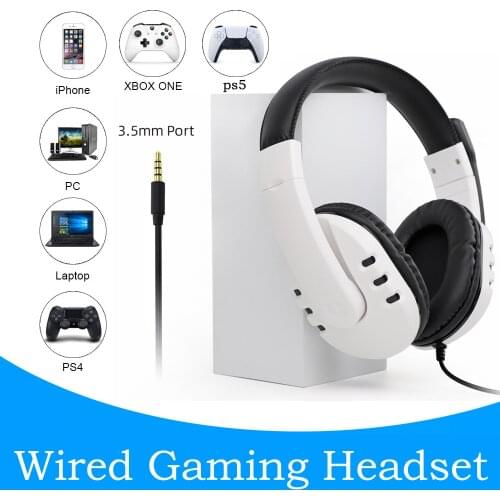 Gaming Headset For PS5 PS4 Gamer Xbox one 3.5mm Wired Headphones with Microphone for PC Laptop Sony PlayStation 5 Earphone