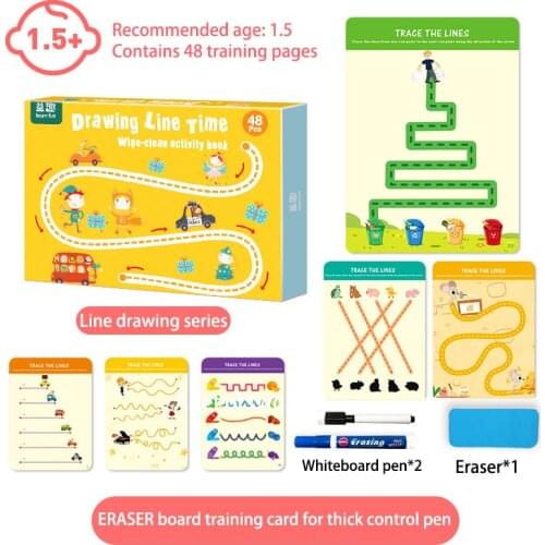 Montessori Children Toys Pen Control Training Drawing Tablet Color Shape Math Match Game Book for Children Early Educational Toy