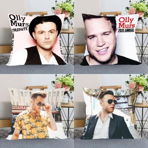Custom Olly Murs Zipper Pillowcase Home Decoration Satin Fabric Square Pillowcase 40x40cm Bedroom Pillow Cover 0511