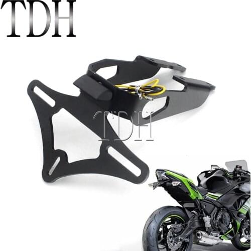 Motorcycle Tail Tidy Fender Aliminator Kit For Kawasaki Ninja 650 Z650 LED License Plate Light Number Plate Bracket 2017-2019