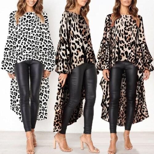 Fashion Womens Leopard Print Long Sleeve Tops Ladies Party Tee shirt femme harajuku Hipster tumblr Blouse Elegant Streetwear