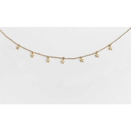 Fashionable simple Europea style womens alloy electroplating Necklace long new Pentagram Star Pendant New Style