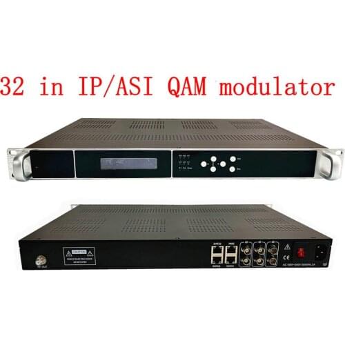 32 in IP/ASI QAM modulator Multicast (RTP/UDP) to RF (DVB-C) cable TV front-end system equipment