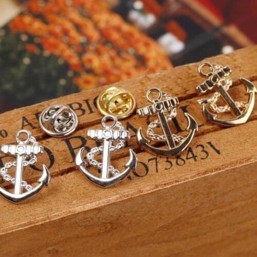 Sailor Lapel Pin Anchor Brooches Pins Mens Suit Shirt Collar Ship Boat Anchor Metal Brooch Women Men Badge Jewelry Accessories
