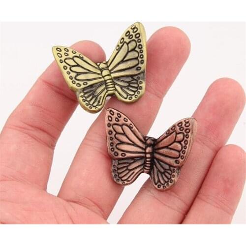 2021 New Antique Creative Butterfly Handle Wire Zinc Alloy Single Hole Drawer Cabinet Wardrobe Home Decoration Vintage Handles