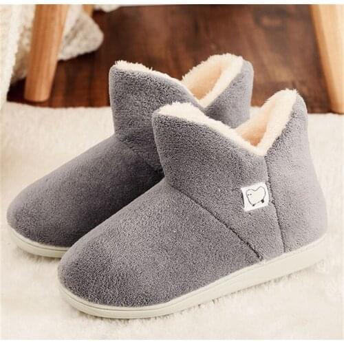 2021 New Winter Womens Warm Shoes Soft Comfortable Thick Bottom Plus Velvet Memory Foam Mens Household Cotton Slippers