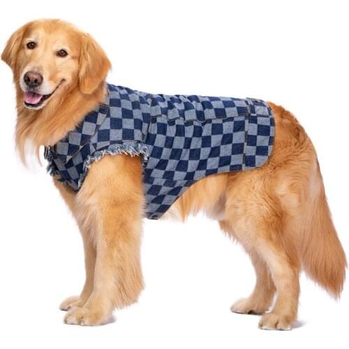 Large Dog Clothes Winter Big Dog Clothing Denim Jeans Coat Jacket Vest Corgi Samoyed Husky Labrador Golden Retriever Costume New