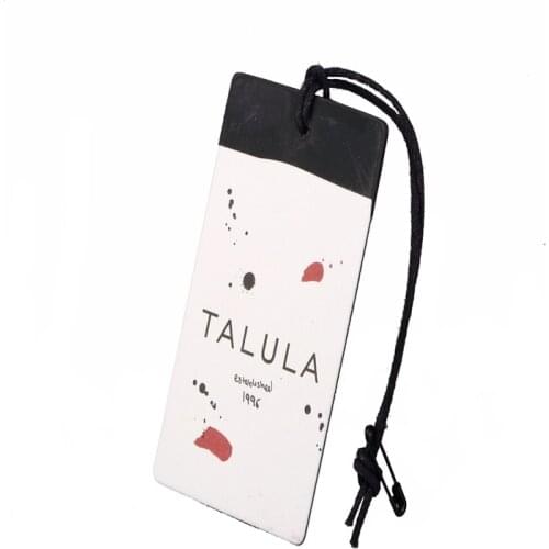 Wholesales art paper hang tag with wax string and pin