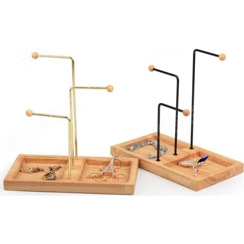 Highend L-Type Two Lattice Jewelry Display Stand Props Earrings Storage Rack Necklace Bracelet Peadant Holder Store Household