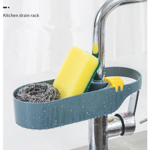 Hot Sink Hanging Storage Rack Storage Holder Sponge Bathroom Kitchen Faucet Clip Dish Cloth Clip Shelf Drain Dry Towel Organizer