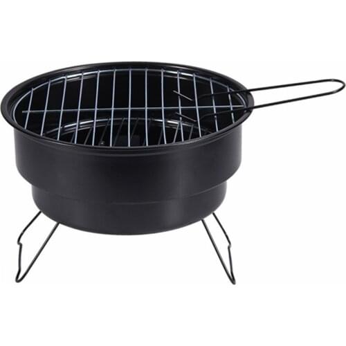 Portable BBQ Grill Round Barbecue Rack Stainless Steel Mini BBQ Charcoal Grill Camping Barbecue Tool Charcoal Grill For Camping
