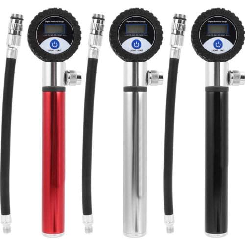 Portable Mini Bicycle Pump Digital Tire Inflator Bicycle Air Pump Manual Tire Inflator 120PSI High Pressure LCD Digital Display