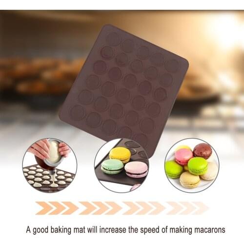 Professional Large 30 Macarons Muffins Silicone Baking Pastry Sheet Mat Cup Cake Mold Tray Baking Pastry DIY Mould Baking Mat