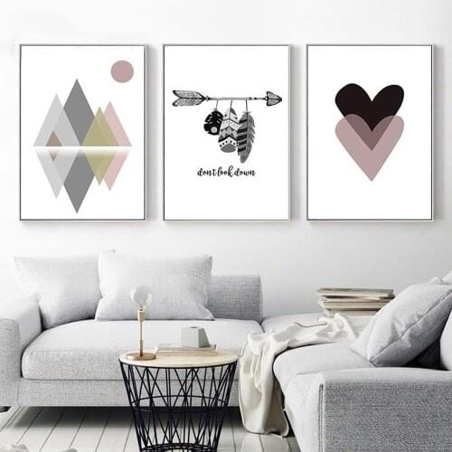 Self adhesive wall sticker Geometric Color Painting You Only Live Once Nordic Polygon Poster Study Living Room Wall Art Decor
