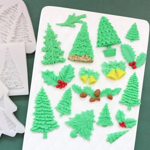 Bells Silicone Fondant Snowflake Chocolate Happy Christmas Santa Claus Cake Mold DIY Baking Mould Jello Dessert Kitchenware Tool