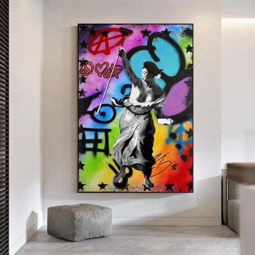 Modern Graffiti Art Colorful Figure Canvas Painting Wall Art Posters Prints Wall Pictures for Living Room Home Decor Cuadros