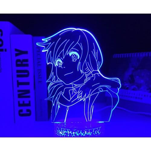 Weathering with You Anime Amano Hina 3D White Base LED Lamp for Child Birthday Gift Nightlight Kids Room Decor Table Lamp